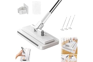 Hands-free multifunktions platt mopp, handsfree ett klick, handsfree mopp med valfri trasa, torr och våt användning, med låsh