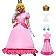 AYYOHON Princess Dress for Women Halloween Princess Cosplay Costume Crown Earrings Gloves Set Adult Fancy Dress Suit