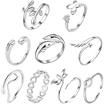 Set Di 9 Anelli Per Nocche Donna | Regolabili E Impilabili In Acciaio Inox | Gioielli Vintage Boho | Color Oro E Argento | Regalo Compleanno O San Valentino