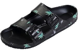 VICT POPU Pantoletten Damen mit Fussbett Sandalen Flach Rutschfest Sommer Badelatschen Lässig EVA Slides Erwachsene Schlappen
