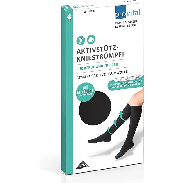 PROVITAL Reisekniestrümpfe Gr.35-38 Marine - 2 Paar Baumwollstrümpfe