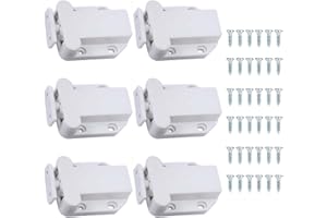 HAPPOW 6 apriscatole a pressione, con 36 viti, apriporta spinta verso l'apertura, colore bianco, con funzione pop up, apriporta a pressione, spinta verso l'apertura, per porte di armadi da cucina