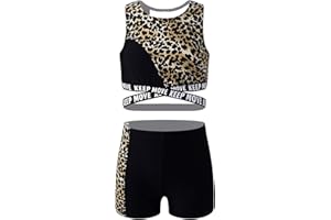 MSemis Tute da Ginnastica Artistica Bambina Tuta Yoga Sportiva Palestra Completi Sportivi Fitness Corsa Costume da Bagno Estate Bikini Mare Piscina Spiaggia 3-10 Anni
