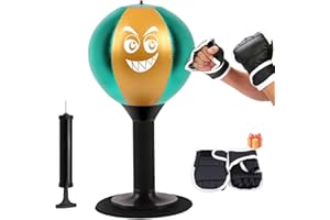 zhongko Desktop Punching Bag Boxing Bag for Desk with Suction Free Standing Desk Punching Bag Stress Relief Punching Bag with Boxing Glove and Pump