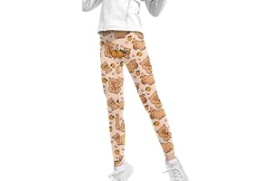 HUIACONG Flickor leggings storlek 4-13 caprileggings smala tunna barnbyxor