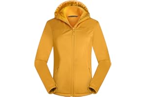 ATLASLAVA Damen Softshelljacke Wasserdichte Atmungsaktive Leichte Fleece Kapuze Übergangsjacke Laufen wanderjacke