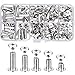 Produktbild Lvcky 80-Set Chicago Bindung Schrauben Kit 5 Größen Sortiert Metall Kreuz Kopf Ohrstecker Schraube Pfosten Nail Stift Chicago Taste für DIY Leder Dekoration buchbinde