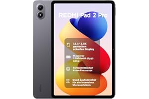 ‎XIAOMI XIAOMI REDMI Pad 2 Pro, 6+128GB, 12,1" 2,5K 120Hz Display, Riesiger 12.000mAh (typ) Akku, 4nm Prozessor, Nahtlose Konnektivität, Graphitgrau