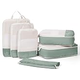 Narwey 6 Sets Compression Organizer Suitcase, Packing Cubes Compression | Set of 5 Different Sizes Suitcase Bags Space Saver