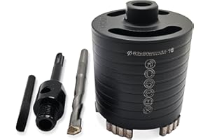 GVHAKG Diamentowa koronka wiertnicza, pogłębiacz do puszek rdzeniowych, zestaw 82 mm wysokość segmentu 10 mm, z wiertłem centrującym 10 x 120 mm, do elektrycznych puszek podtynkowych w betonie, murze