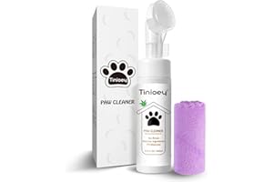 Tinioey Pulisci Zampe Cane | Lava Zampe per Cani Senza Risciacquo (200ml) | Accessori Cani con Assorbente Asciugamano, Pulisce Efficacemente Le Zampe Sporche e Fangose