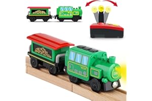 ZUOAN Zubehör für Holzzüge, batteriebetriebener Lokomotivenzug, Ferngesteuerter Zug für Schienenset, leistungsstarke Motorzugfahrzeuge, passend für Schienensysteme Aller großen Marken