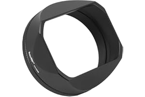 Haoge LH-X54B Metall Rechteckig Sonnenblende Gegenlichtblende mit 49mm Adapterring für Fujifilm X100VI Fuji FinePix X100V Kamera Objektiv Schwarz
