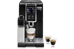 De'Longhi Dinamica Plus ECAM 370.70.B, Machine Expresso avec Broyeur, Système LatteCrema, Technologie Smart One Touch, Ecran Tactile Complet, Fonction My, 1.8l, Noir