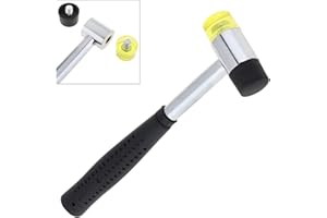 Bossram Martello Antirimbalzo, Martello di Gomma Doppio Lavoro Vetro Finestra, Nylon con Testa Rotonda e Impugnatura Antiscivolo 25mm