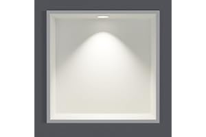 BERNSTEIN nicho de pared de acero inoxidable NT303010X con iluminación LED - 30 x 30 x 10 cm - nicho de ducha blanco con marco Marco de instalación LED en blanco