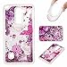 Produktbild KSHOP Hardcase Hülle TPU Silikon für LG Stylus 2 LS775/LG G Stylo 2 K520 mit Flüssigkeit - Schale Etui Case Cover Softshell Backcover Case Schutzhülle Cover Wasser mit Schneekugel Sterne Design in Hellblau Transparent 3D Kreative - Lila Treibsand Purple Butterfly Treibsand
