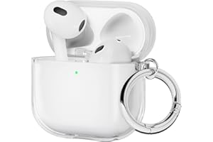 ULAK Etui na Airpods 4, ochronny pokrowiec na AirPod 4, miękkie TPU, przezroczyste, odporne na wstrząsy, akcesoria z brelokiem do Airpods 4 [widoczna przednia dioda LED] - przezroczysta