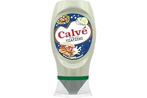 Calvé Salsa alla Tzaziki, Formato 250 ml, Salsa Tzaziki a Base di Cetrioli e Aglio, Ideale per Pinzimonio, Insalate, Carne e Pesce, Senza Coloranti, Senza Glutine, Vegano.