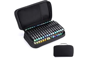 BTSKY 60 Slots Marker-Etui mit Griff, Schwarz