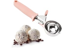 Réutilisable Cookie Scoop, Déclenchement Ice Cream Scoop, Cuillère Melon Boule, pour Creuser de la Glace, Fruit, Biscuit, Creusez la Pâte (Rose)