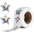 Dalababa 500 Pcs Star Stickers, 2.5cm Self Adhesive Sparkly Motivational Reward Stickers for Children Teacher Party - Silver