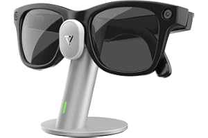 PRISMXR Charging Station Compatible with Ray-Ban Meta Smart Glasses, Aluminum Charging Stand Compatible with Wayfarer, Headliner, Skylar, Compact Portable Travel - Carina S1 (Silver)