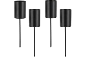 ‎ROMADEDI Romadedi Kerzenhalter Adventskranz Schwarz für Stabkerzen - 4er Set Advent Kerzenständer Stabkerze Kranz zum Stecken Stabkerzenhalter Metall für Weihnachten Deko Tischdeko Kerzen