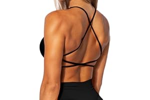 TZLDN Sport BH Rückenfrei Damen Gepolstert Bustier Cross Back Gym Yoga Push up Bra Crop Top Sport Oberteile ohne bügel