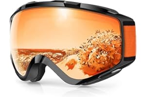 Findway Masque de Ski, Lunettes de Ski pour Adulte Homme Femme Jeunesse Junior OTG Masques de Snowboard, Anti buée, 100% Anti-UV pour Sports Hiver