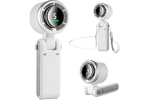 MERTTURM Mini wentylator 3 w 1, turbo (12 h czuwania), mały i przenośny, z 5 bardzo mocnymi stopniami nawiewu, silnik bezszczotkowy, wentylator ręczny z akumulatorem do użytku na zewnątrz