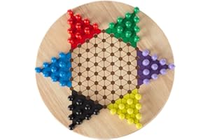 HEY! PLAY! 80-HJC93062 Chinesisches Dame-Set mit 27,9 cm Holzbrett und traditionellen Wäscheklammern, Spiel für Erwachsene, Jungen und Mädchen