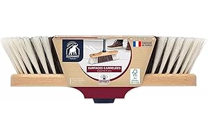 ELEPHANT ÉLÉPHANT MAISON - Balai Droit Origine - Nettoyage Facile Des Sols Carrelés & Délicats - Fibres En Crin Naturel - Monture En Hêtre - Garanti 5 ans - Label FSC - Fabriqué En France - Bois