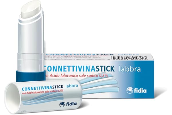 Fidia Farmaceutici ConnettivinaStick Labbra - Stick da 3g a Base di Acido Ialuronico 0,2%, per Labbra Danneggiate, Secche e S