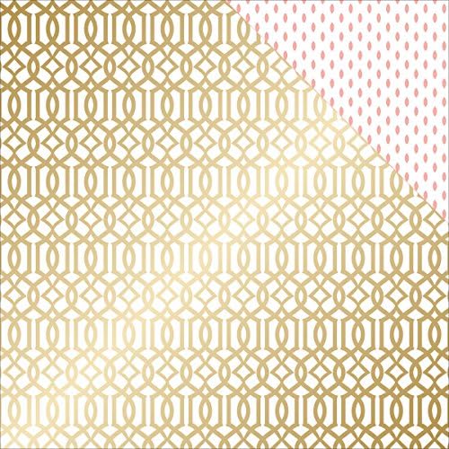 Teresa Collins 25 Sheets Lattice Project Pink Double-Sided Cardstock, 12 x 12