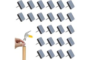 QOMJUFA 24 pattini per sedie in teflon, pattini per mobili quadrati, pattini per sedie con puntine, proteggono pavimenti, sedie e tavoli