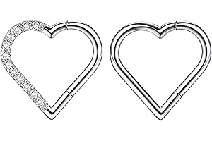 Dochais 2-3 Piezas Anillos Nariz 16G, Hoop Nose Rings, Piercing Septum Clicker, Anillos Nariz Titanio, Septum Clicker Aro Anillos, Anillos Nariz Corazon para Mujeres Hombres Oro Plata Negro 10mm