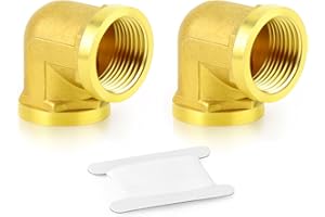 TAISHER 2 pezzi 90 gradi Barstock strada a gomito, 1/2 pollice BSP tubo femmina a 1/2 pollice BSP tubo femmina in ottone raccordo, per acqua Oill aria gas