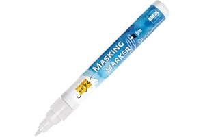 KREUL 18160 - Solo Goya Masking Marker Pennarello a punta fine Larghezza della linea 1 - 2 mm Gomma per mascherare rimovibile a forma di pennarello, linee precise con contorni netti