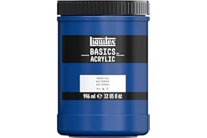 Liquitex 8870361 Basics - Pittura acrilica, Pigmenti per artisti monopigmentati, Resistente alla luce, durevole nel tempo, Finitura satinata, Vaso da 946 ml - Blu Primario