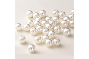 ‎HERZONE HERZONE ca.800pcs elfenbeinfarbene Perlen zum Basteln,8mm round lose Perlen für Schmuckherstellung, Handwerk, Dekoration (cremeweiß-8mm)