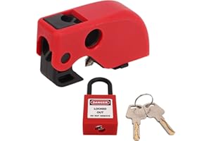 AYNEFY Juego de Bloqueo de Disyuntores, Kit de Bloqueo y Etiquetado, Dispositivo Universal de Bloqueo de Disyuntores, Bloqueo de Bloqueo y Etiquetado Microcandado de Bloqueo Eléctrico