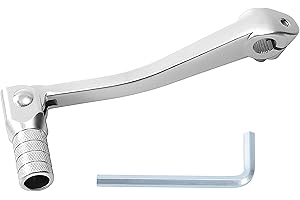 Tunejoy Levier de Vitesses de Moto Selecteur de Vitesse Pliant en Aluminium pour Motocross ATV Pit Bike Motocross 4 Stroke 50cc 70cc 90cc 150x52mm Argent