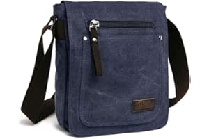 DASKING Torba męska do zawieszenia, torba na ramię mała Vintage Canvas dla mężczyzn, torba kurierska, 23 x 28 cm, iPad 9"