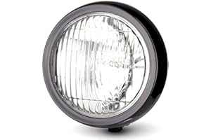 ALCHEMY PARTS 5 Inch 127mm Gloss Black Motorcycle Headlight Compatible with most Harley Davidson Sportster 883 1200 and Dyna 1340 1450 Models | Perfect Headlamp for Custom Classic Cafe Racer Street Bikes