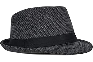 FBBULES Chapeau Fedora Feutre Imperméable Chapeau de Jazz Chapeau Trilby Pliable Style Rétro à Bords Roulés Casquettes Souples Chapeaux Melon - Femme Homme