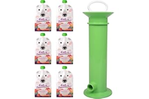 Gegong 7 pezzi Impostare la custodia per alimenti per bambini, maker riutilizzabili a colori puri, 6 sacchetti di frutta per frutta per bambini (Green-reusable)