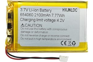 HXJNLDC DC 3.7v 2100mah 654060(704060) Batterie au Lithium polymère Rechargeable pour DIY 3.7-5v Produits électroniques avec 2 Fils intégrés de Remplacement de la Batterie et de la lumière LED