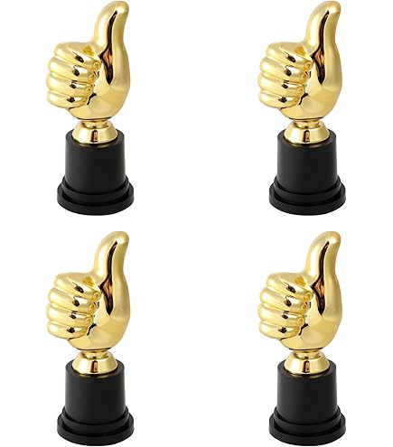 Jenaai 24 Pcs Thumbs Up Award Trophies With 24 Sheets Kudos