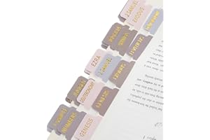 MBAIYO 150Pcs Laminated Bible Tabs for Women and Men, Bible Study Tabs Bible Study Supplies Large Print Bible Book Index Tab with Gold Foil Embossed Lettering (Gray + Gold)